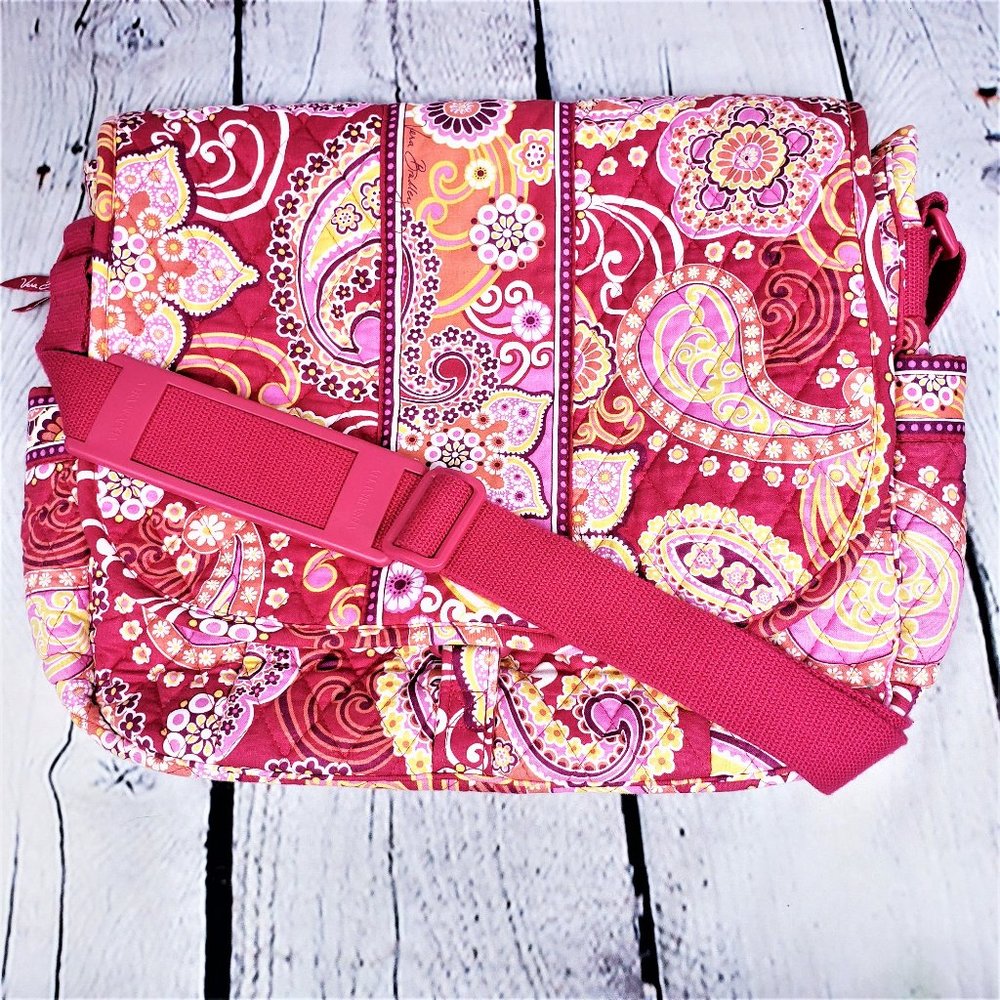 Vera Bradley Crossbody Laptop Bag Paisley Pink